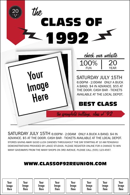Class Reunion Mascot Red Logo Poster Product Front