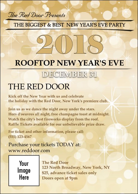 Gold Glitter Post Card Product Front