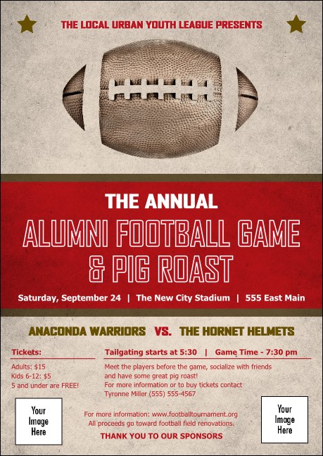 Football Red Postcard Product Front