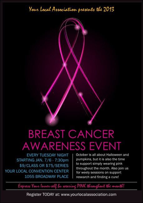 Breast Cancer Ribbon Sparkle Postcard Product Front