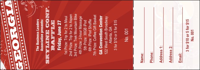 Georgia Raffle Ticket Product Front