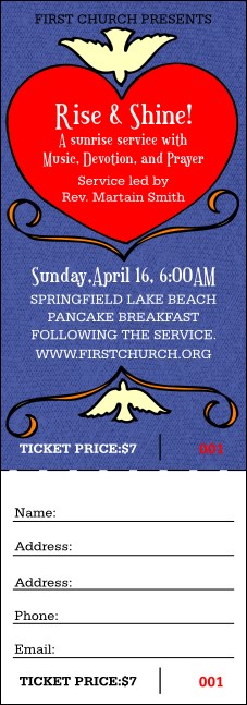 Big Heart Purple Raffle Ticket Product Front