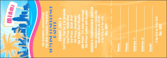 Miami Raffle Ticket Product Front