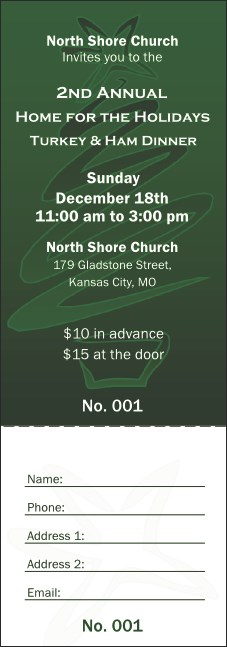 Christmas Tree Raffle Ticket 001 Product Front