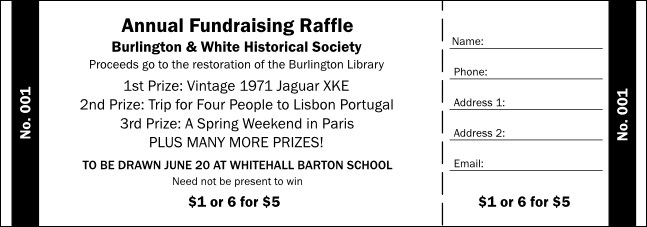 Raffle Ticket 003 Product Front