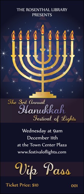 Hanukkah Menorah VIP Pass Product Front
