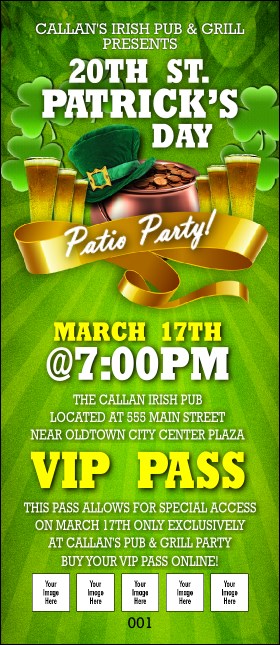 St. Patrick's Day Party VIP Pass Product Front