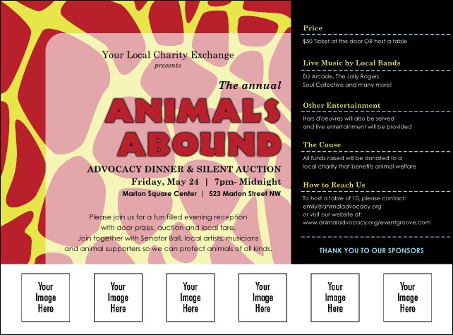 Animal Print Giraffe Logo Flyer Product Front