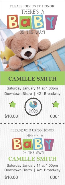 Baby Shower Teddy Event Ticket Product Front