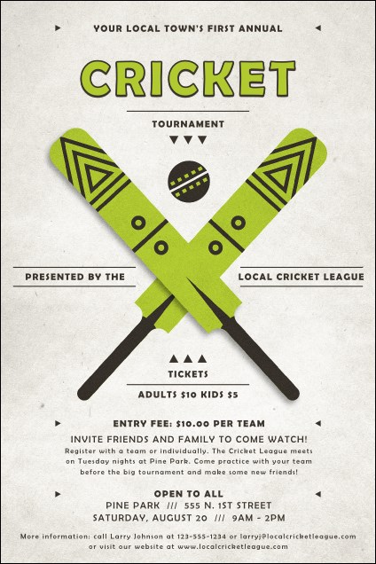 Cricket Poster Product Front