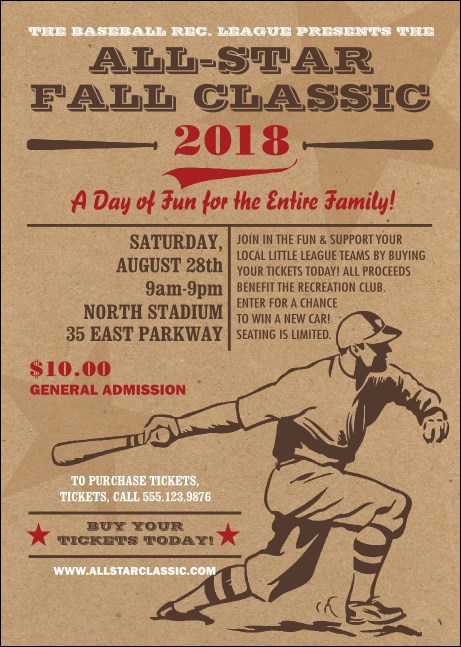 All-Star Retro Baseball Club Flyer Product Front