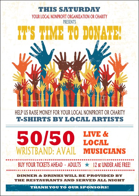 Fundraising Hands Club Flyer Product Front