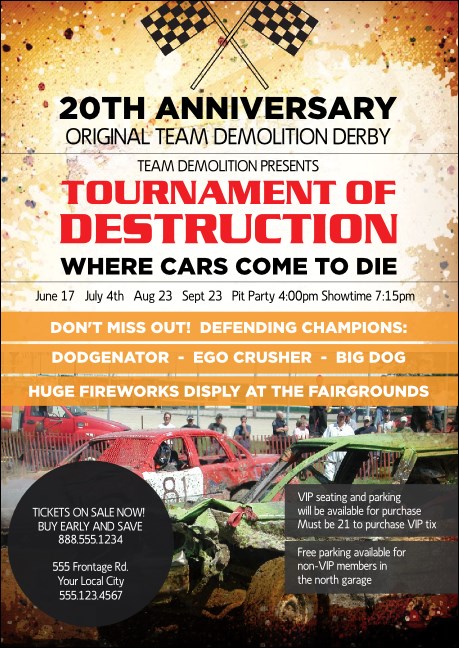 Crash Zone Club Flyer Product Front